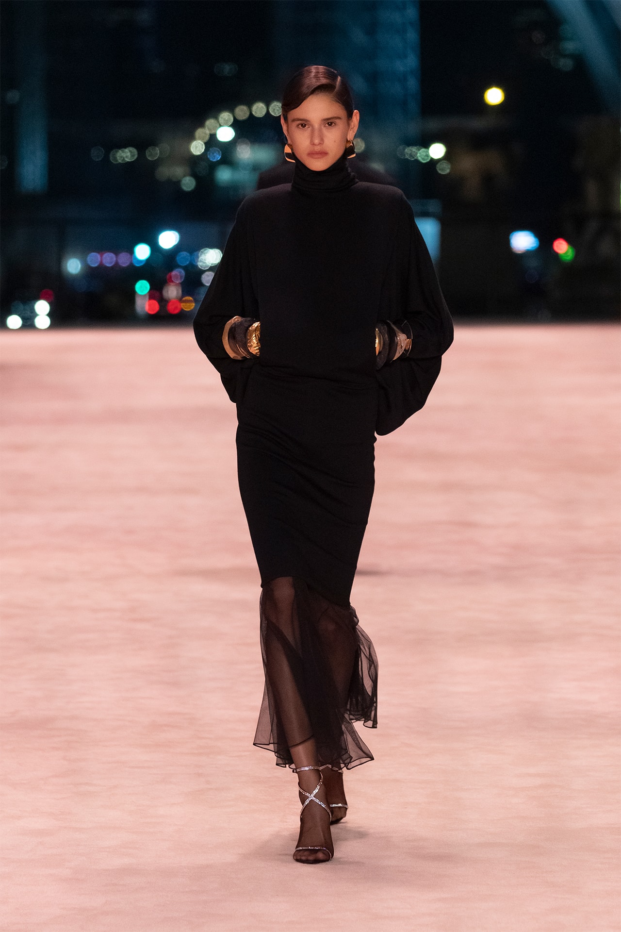 Yves Saint Laurent Black Coat and Evening Gown