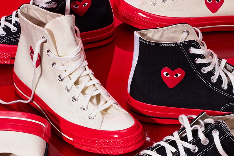 COMME des GARÇONS PLAY x Converse Add Red Midsoles to Collaborative Chuck 70s