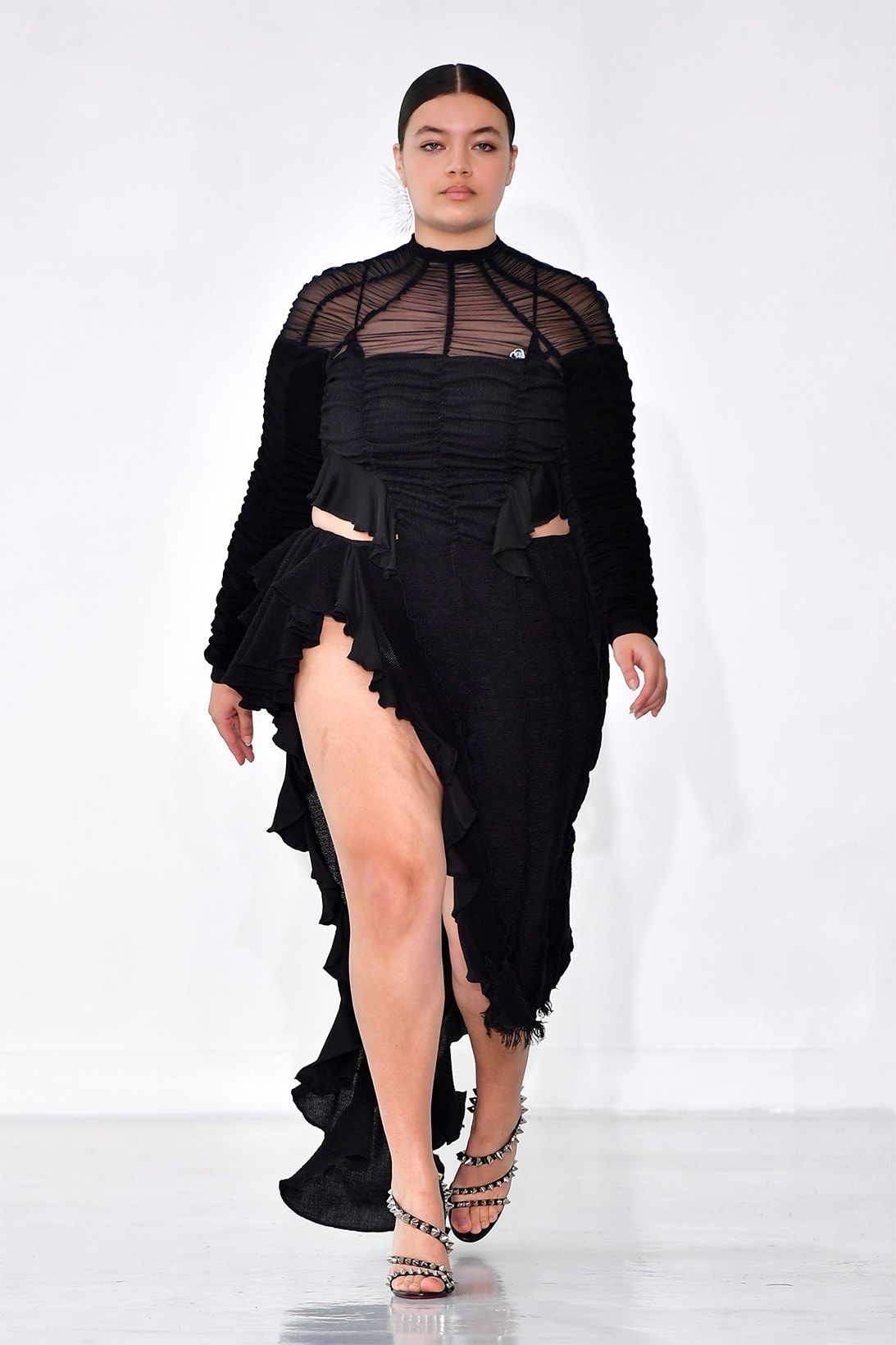 Ester Manas Fall Winter Collection Size Inclusivity Cut-Outs Fashion Week Runway Show Photos Black Dress