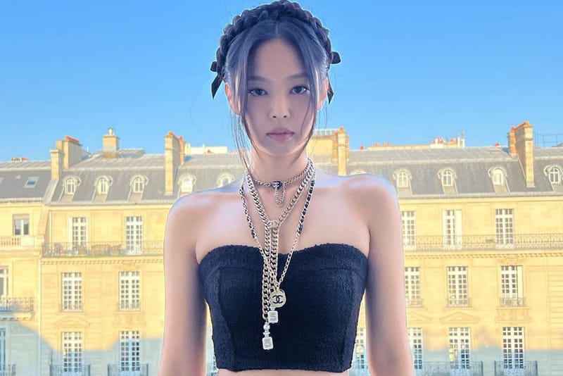 BLACKPINK's Jennie Steps Out With Angel Halo Braid for Chanel FW22 Show