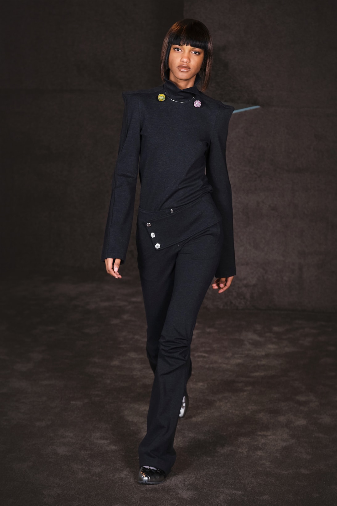 Kiko Kostadinov Fall Winter Collection Paris Fashion Week Runway Show Photos One-Piece Black