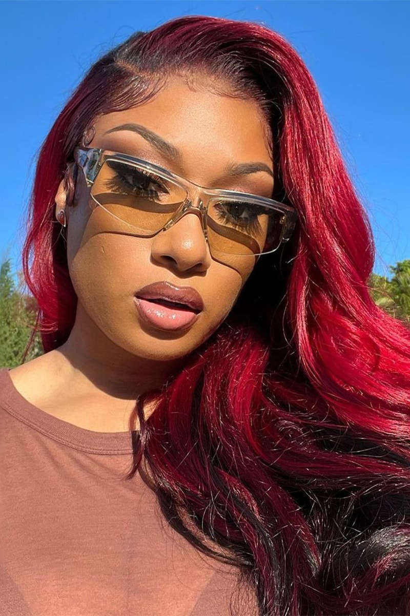 Megan The Stallion red ombre hair instagram