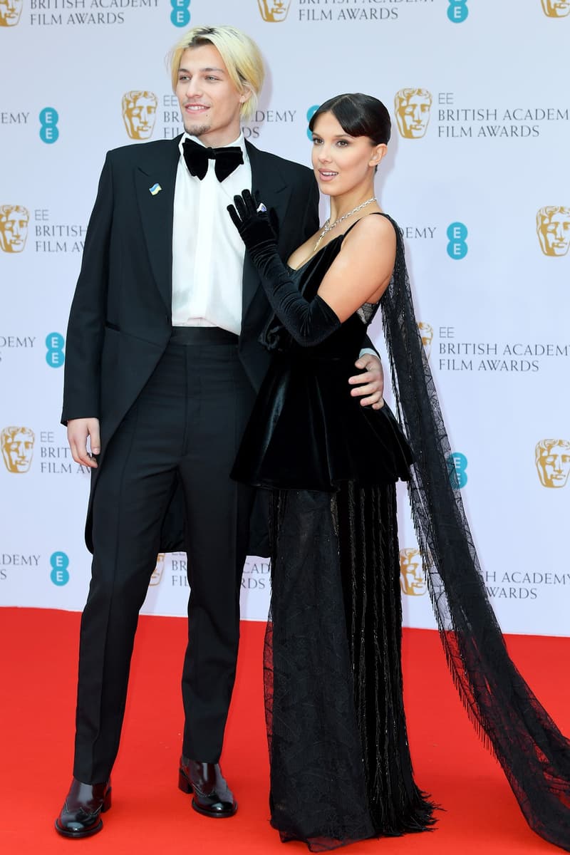 millie bobby brown jake bongiovi red carpet deubut couple 2022 bafta awards