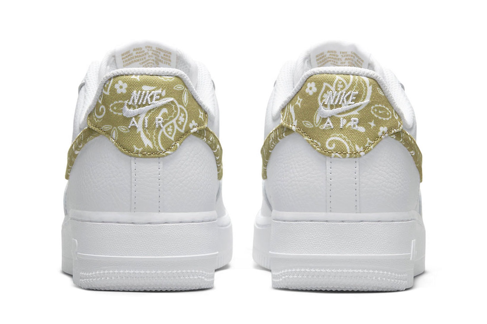 Nike Air Force 1 AF1 Olive Paisley White Sneakers Footwear Kicks