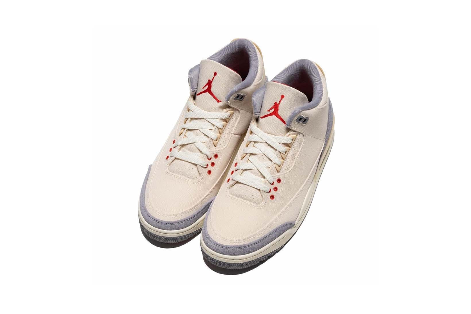 Nike Air Jordan 3 Muslin Sail Cement Gray University Red Price Release Date