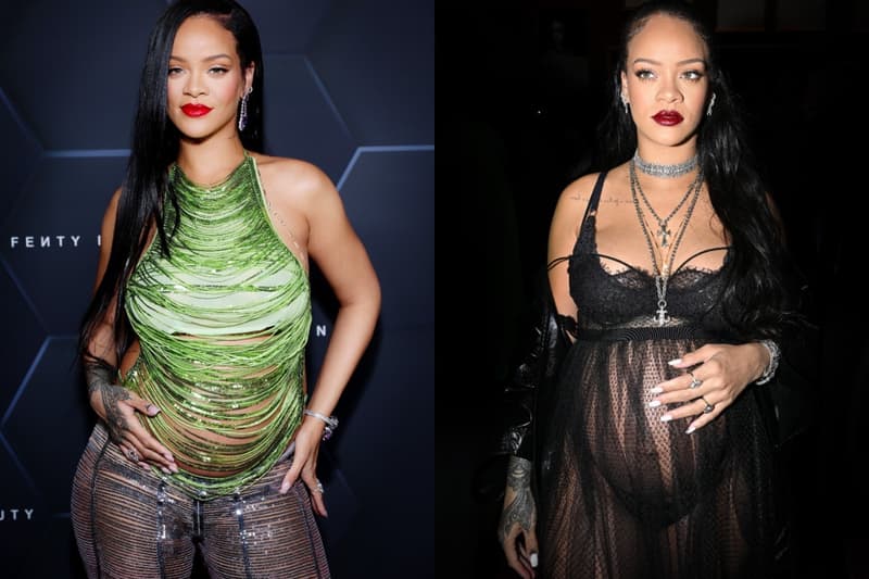 rihanna pregnancy outfits photos fashion style maternity baby bump pregnant 