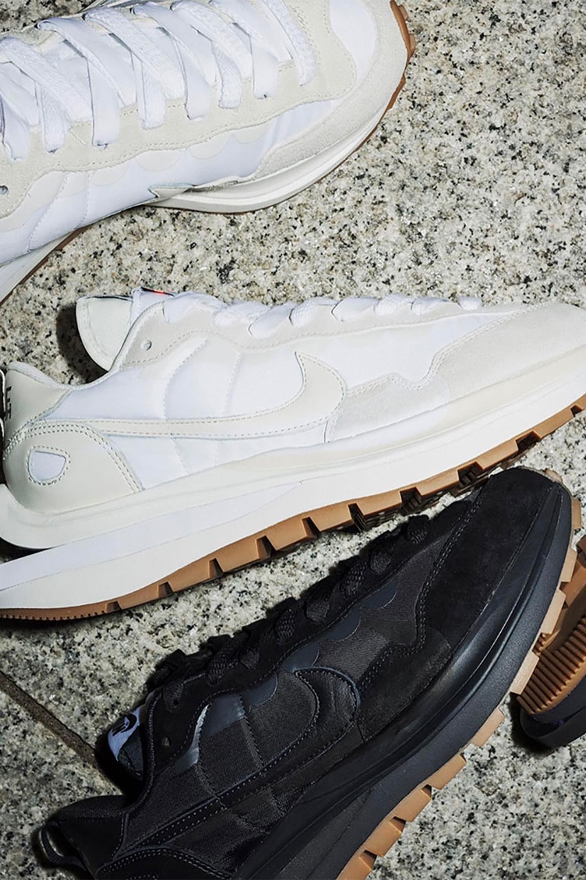 sacai Nike VaporWaffle "White/Sail" "Black/Gum" Details