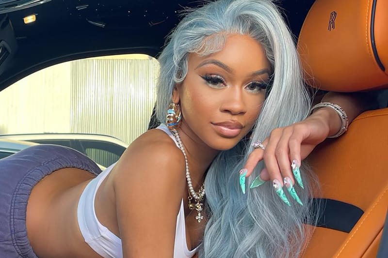 Saweetie Switches To Icy Blue Hair