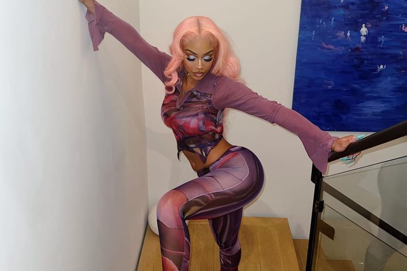 Saweetie Shows off Pink Bubble Yum Hair