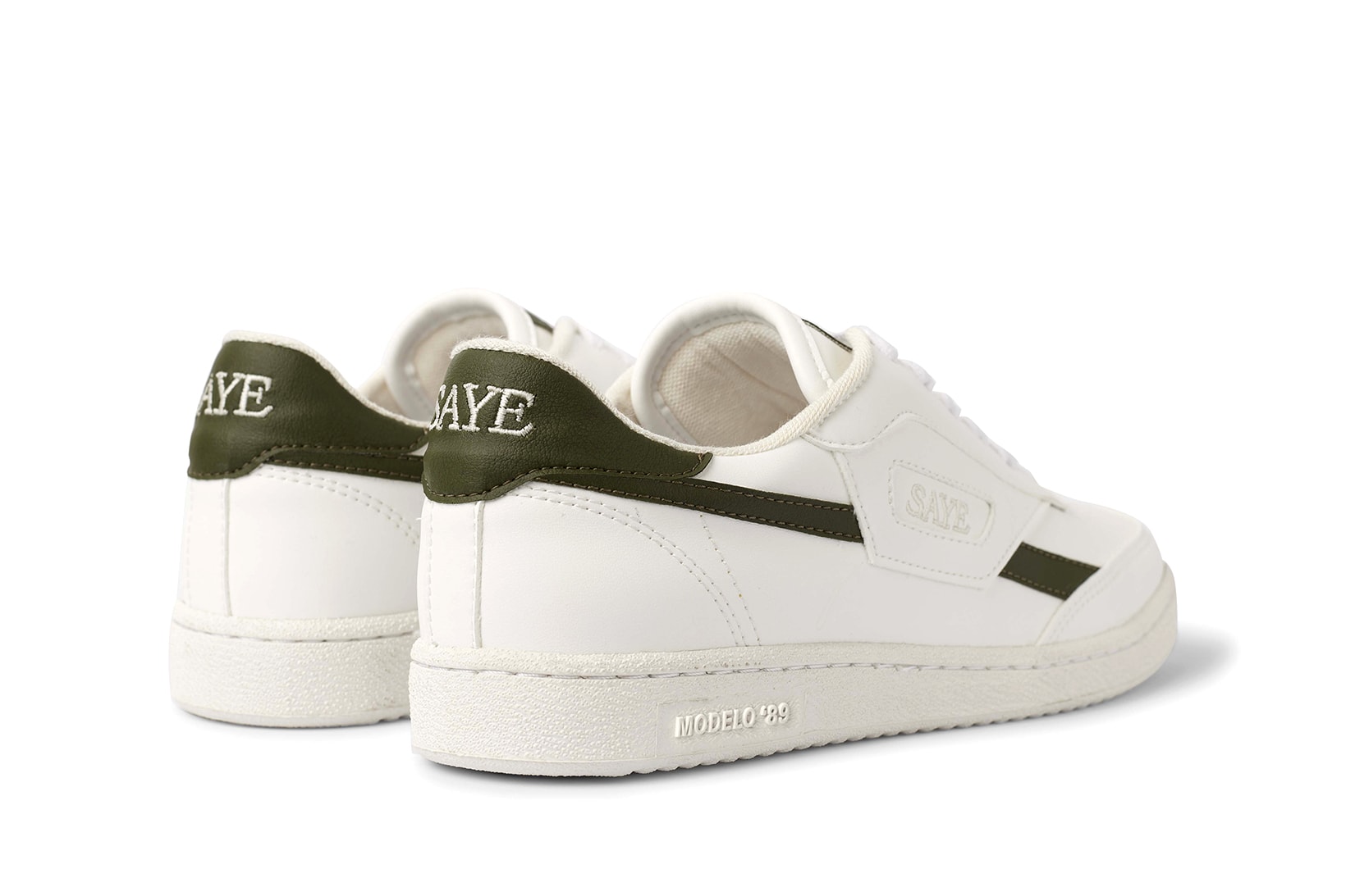 SAYE Modelo 89 Polar Cactus Sustainable Sneakers Vegan Offwhite Release Date Heel