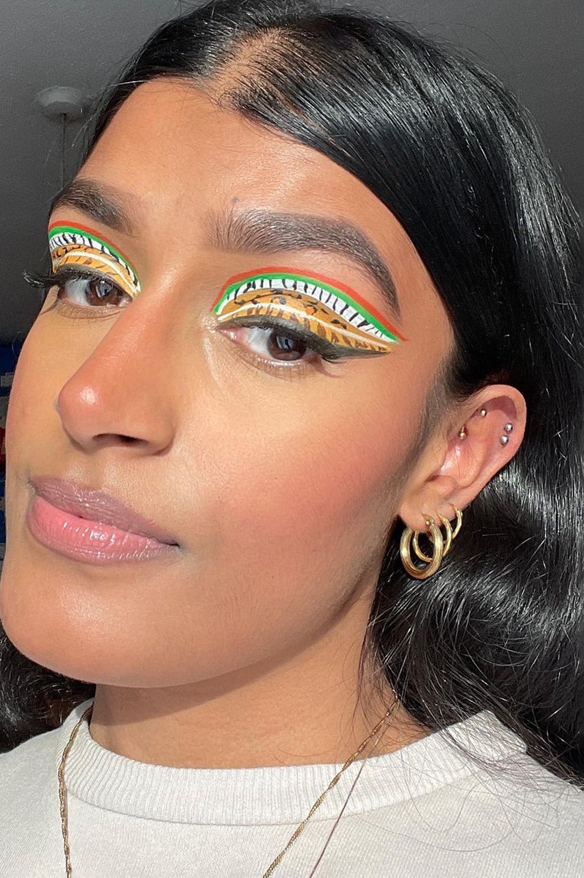 Spring Break 2022 Makeup Looks Graphic Eyeliner Rhinestone Eyeshadow Winged Liner 
