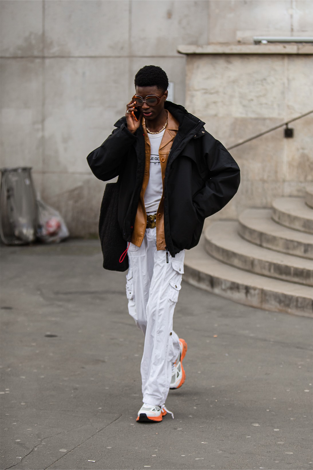 paris fashion week street style fall winter louis vuitton chanel jacket trousers black white