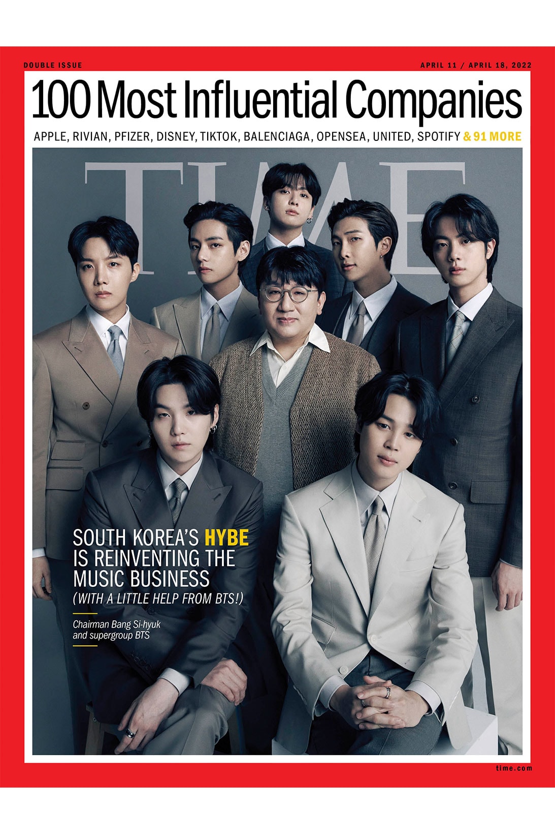 TIME 100 Most Influential Companies Cover HYBE Corporation BTS Bang Si hyuk