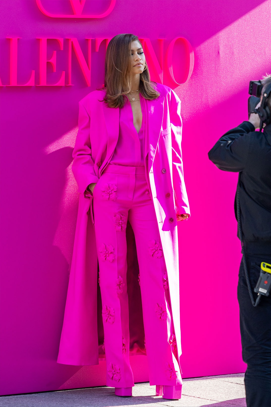 Zendaya Paris Fashion Week Valentino All-Pink Outfit