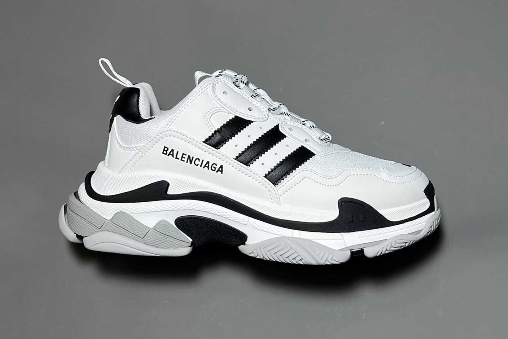 adidas Balenciaga Triple-S Collaboration Sneakers Footwear Kicks White Black Shoes