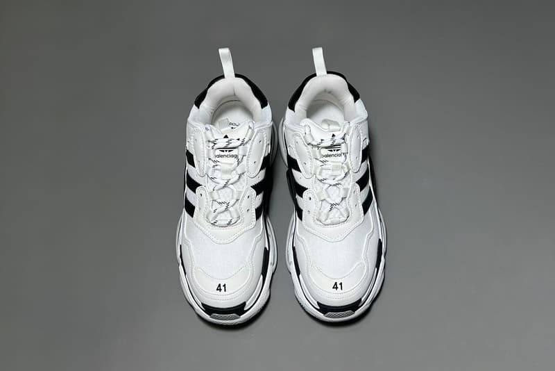 adidas Balenciaga Triple-S Collaboration Sneakers Footwear Kicks White Black Shoes
