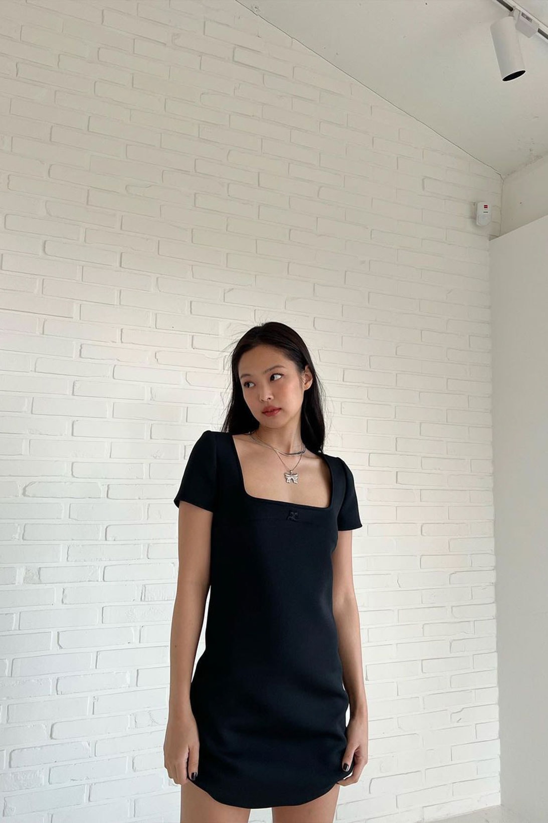 BLACKPINK Jennie Outfit Black Dress Courreges Balenciaga Crocs Boots Outfit Info