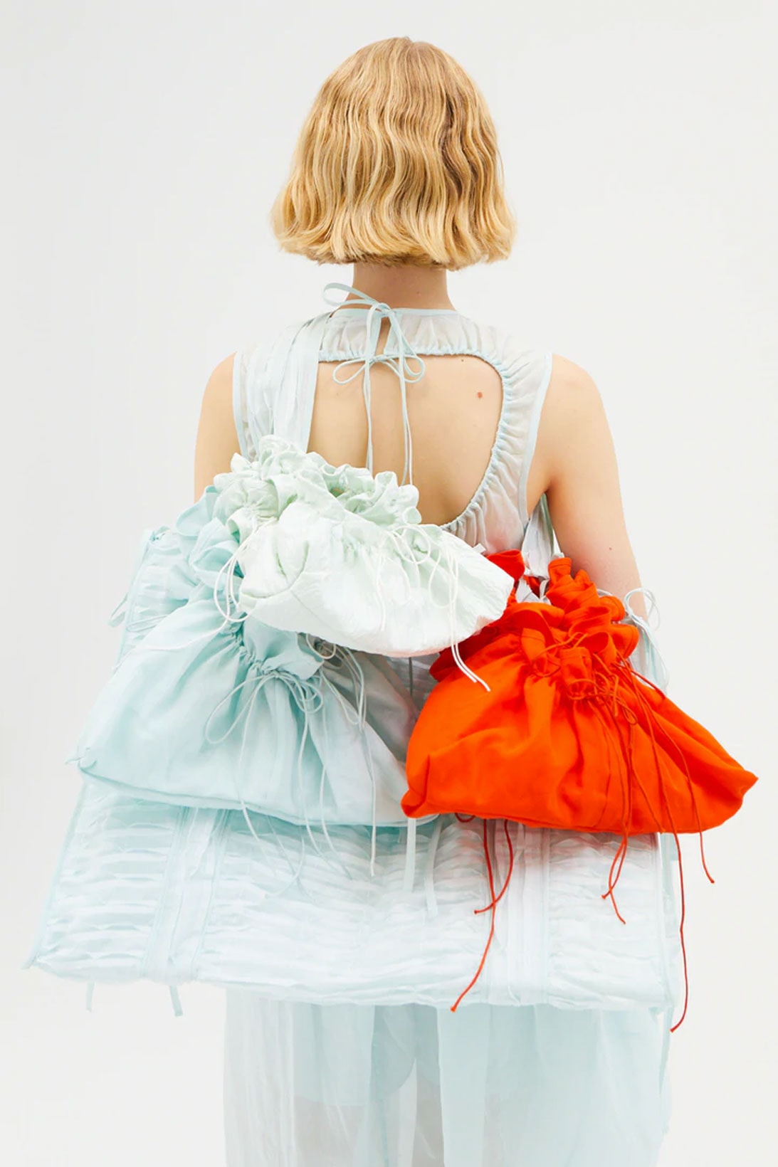 Cecilie Bahnsen Ruffle Handbags Fryd Fallulah Pink Blue Orange Price Where to buy