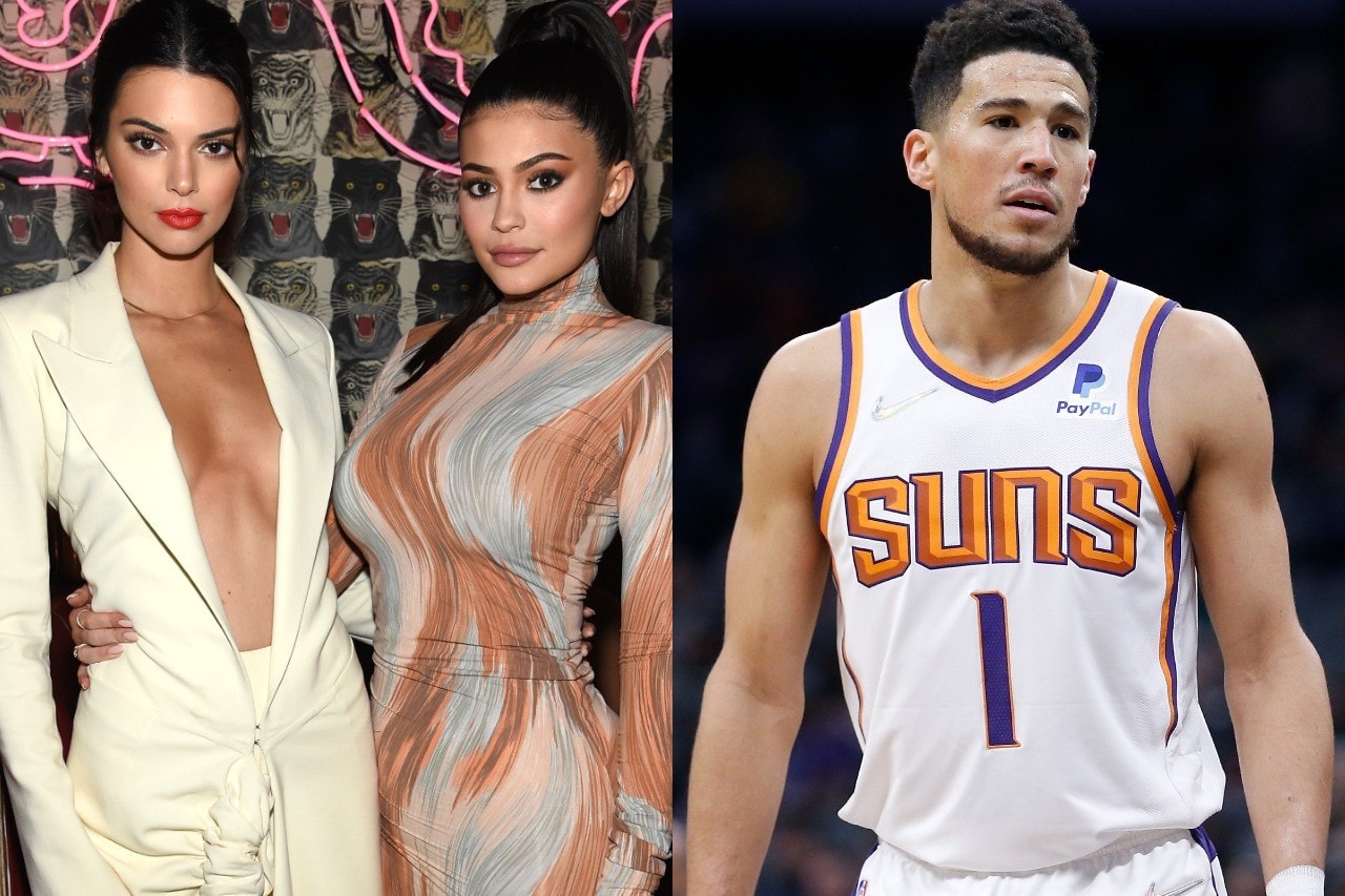 kendall kylie jenner devin booker la basketball game nba support cheering on