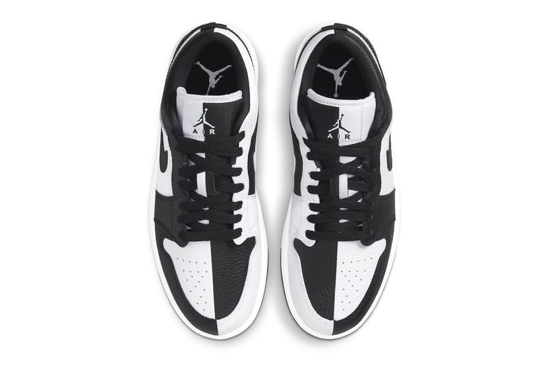 half black half white jordans