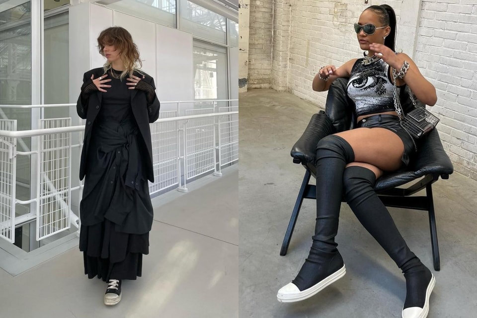 Outfit ideas - How to wear Rick Owens DRKSHDW Canvas High-Top Sneakers  (semi long hairstyles) - WEAR