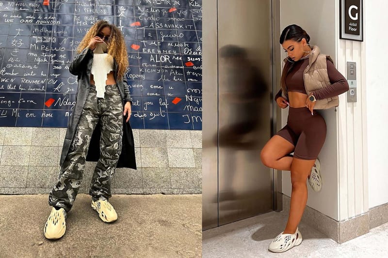 yeezy foam runner outfit ideas womens