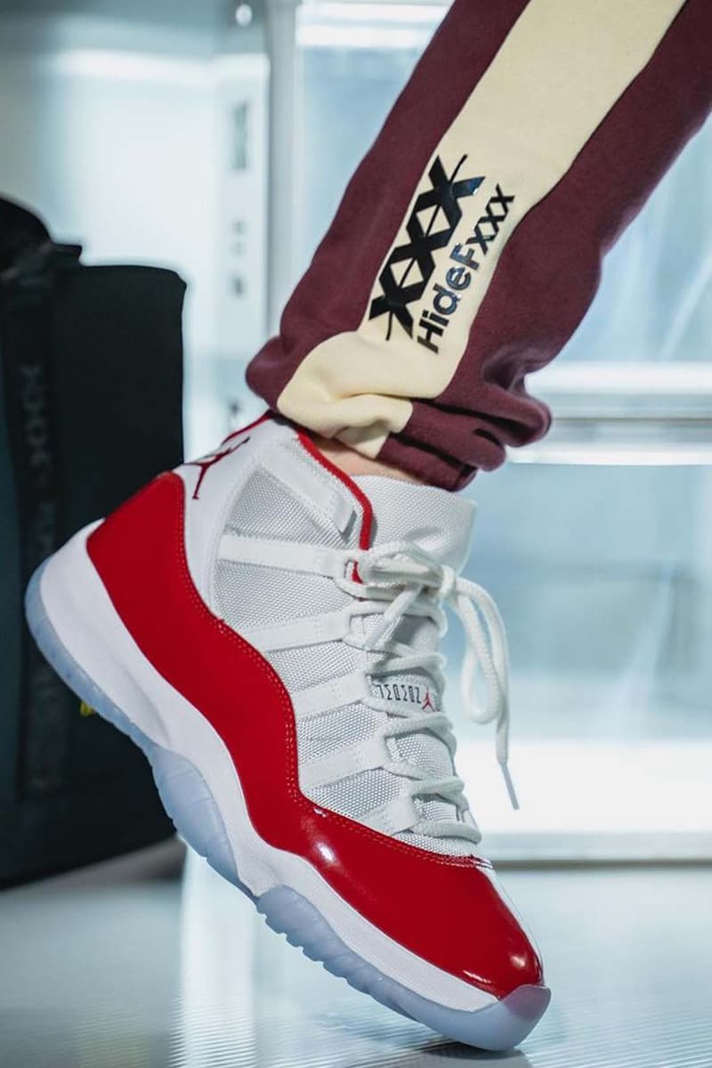 Air Jordan 11 Cherry Holiday Release Info On-Foot Images