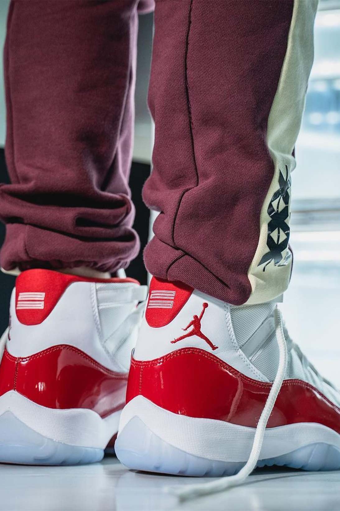 Air Jordan 11 Cherry Holiday Release Info On-Foot Images