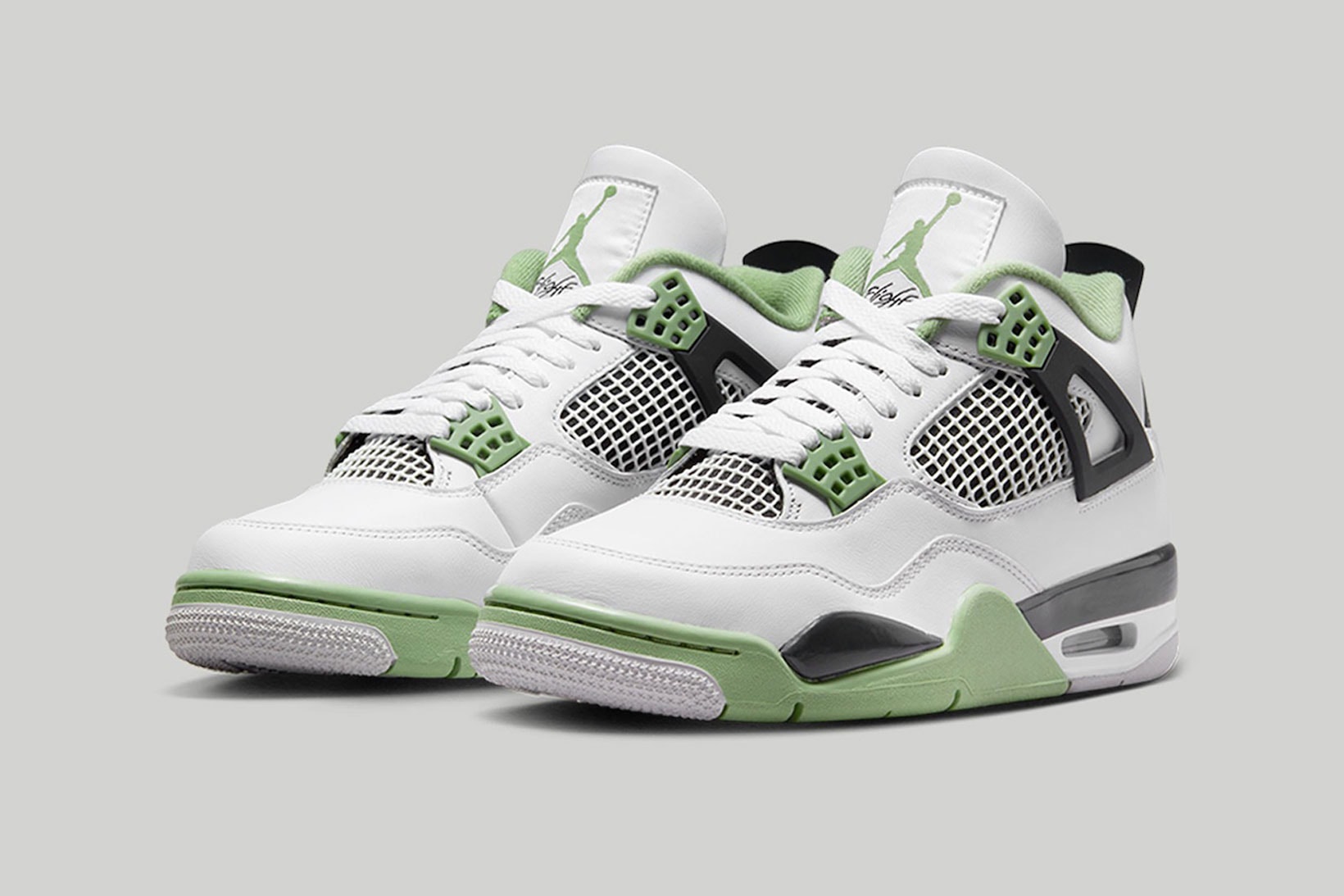 Air Jordan 4 WMNS Womens Seafoam Nike Green White Footwear Sneakers
