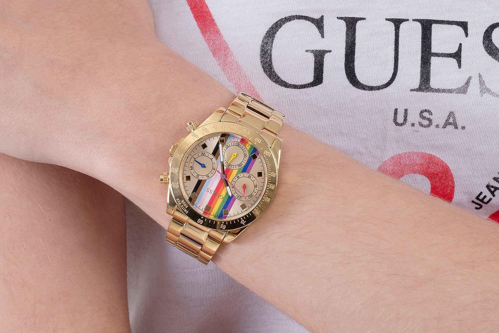 GUESS Watches The Trevor Project Pride Month LGBTQ Collaboration