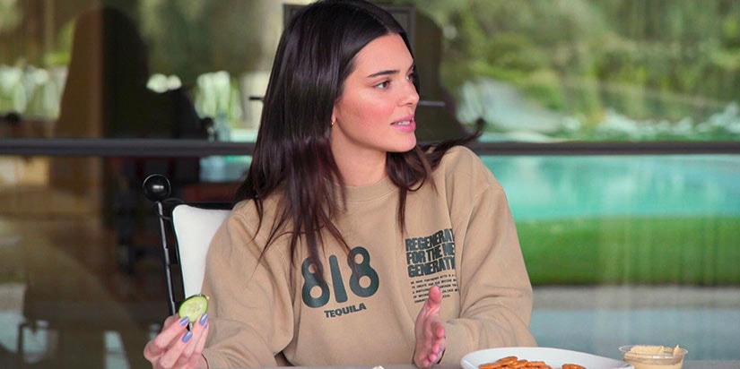 Kendall Jenner Attempts to Slice Another Cucumber