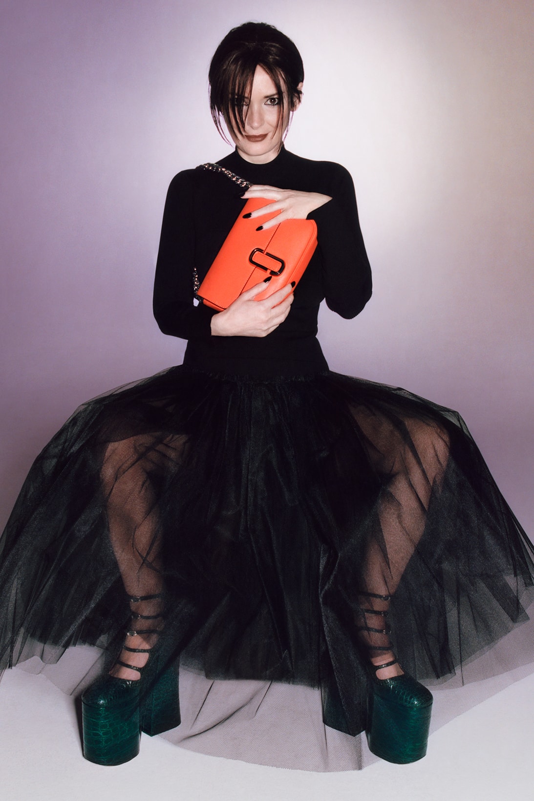 Winona Ryder Marc Jacobs J Shoulder Bag Campaign