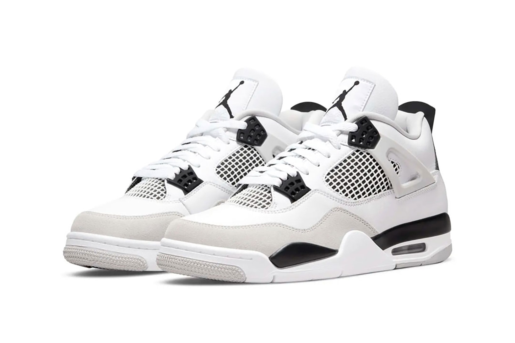 Nike Air Jordan 4 White and Black Sneakers Footwear Shoes Kicks 