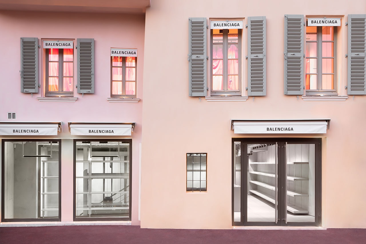 Balenciaga Saint-Tropez France Store Opening Upcycled T-Shirts Buildings Windows Architecture