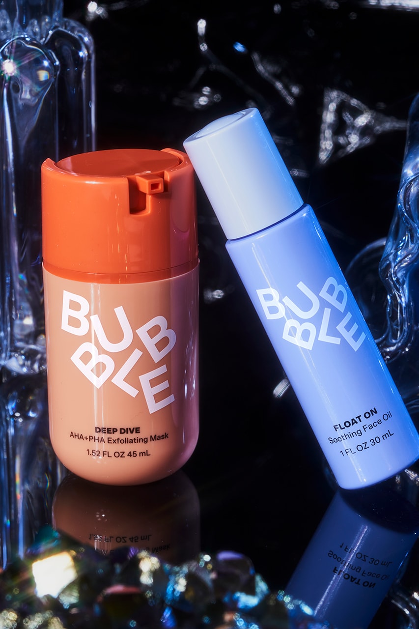 Bubble Skincare re-set duo deep dive aha+pha exfoliating mask float on facial oil where to buy