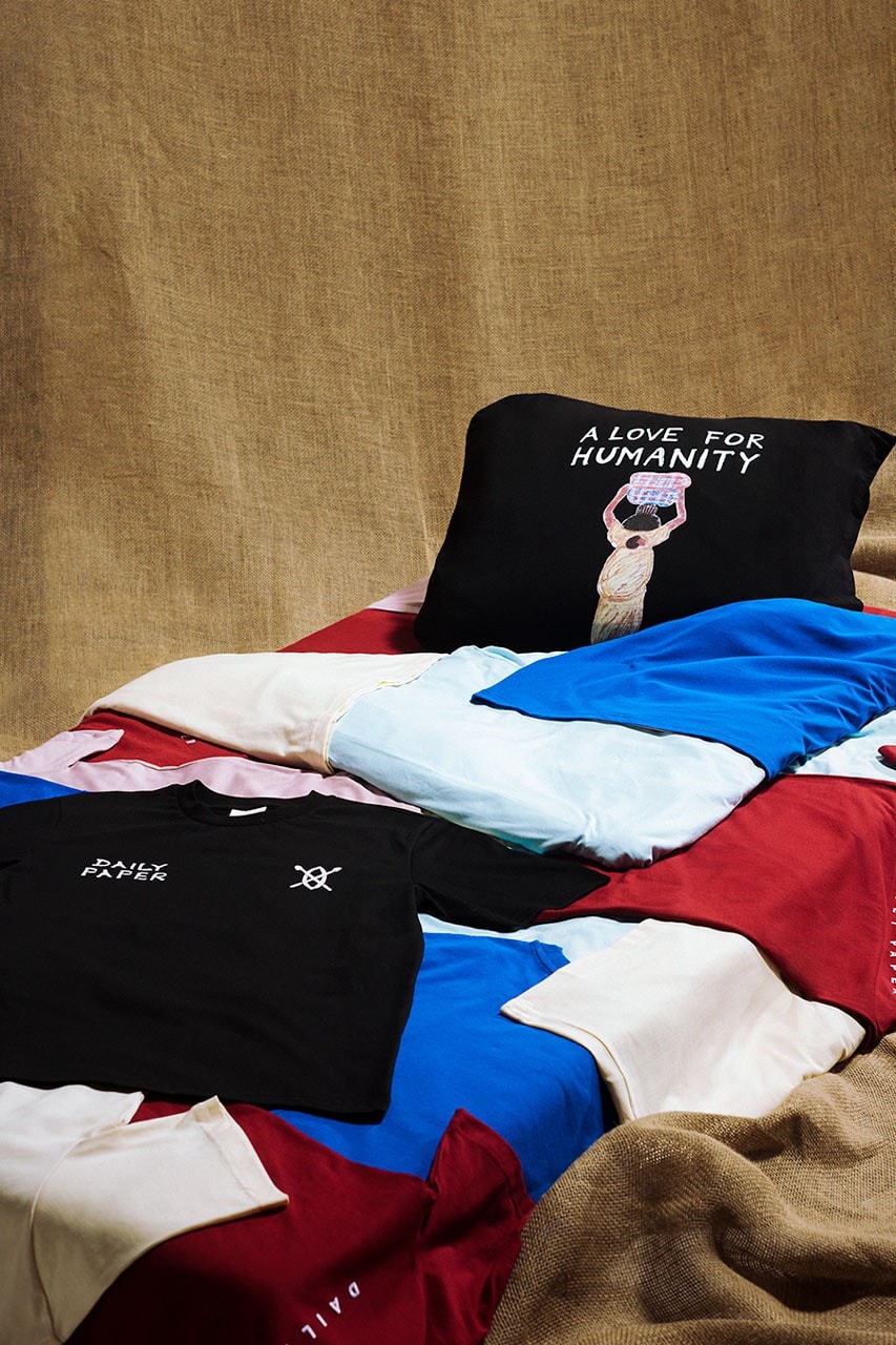 Daily Paper Charity A Love For Humanity T-Shirt Capsule Collection Launch Blanket Pillows