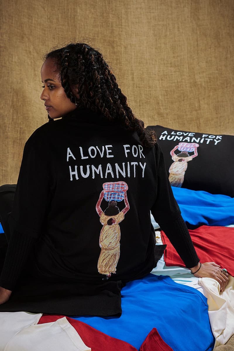 Daily Paper Charity A Love For Humanity T-Shirt MM6 Capsule Collection Launch Blanket Pillows