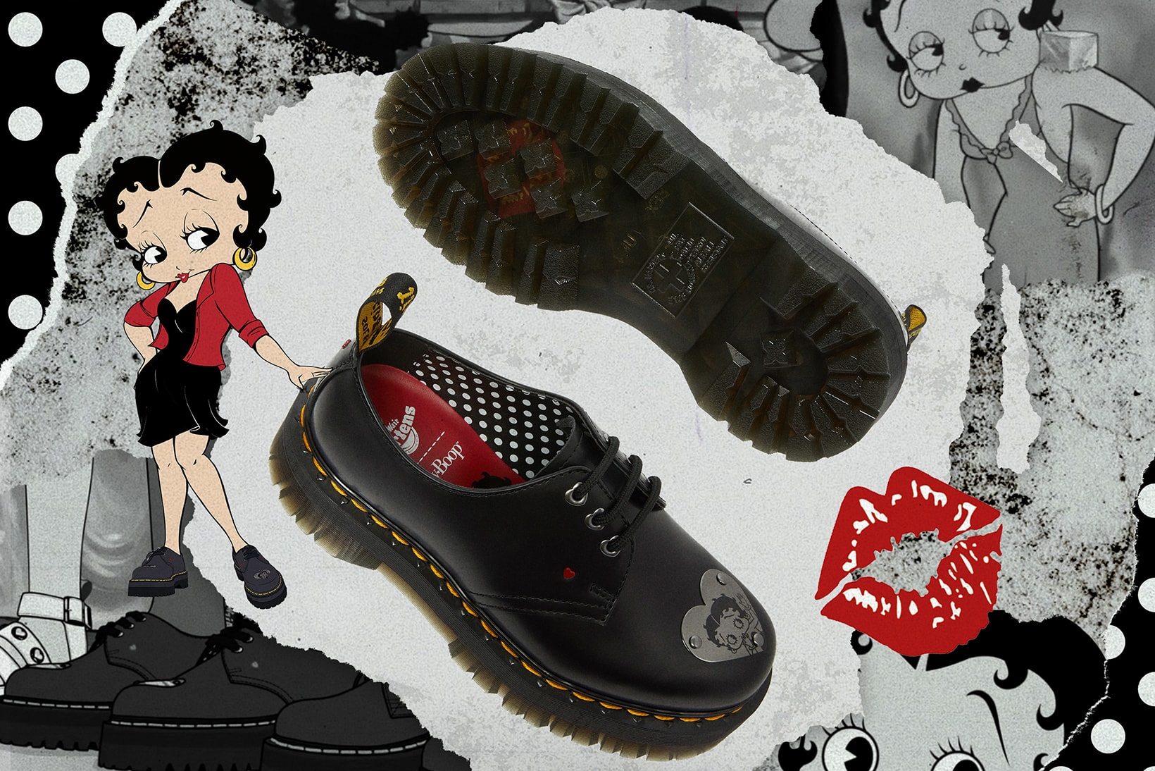 Dr. Martens Betty Boop Footwear Collaboration 1461 Quad Clarissa Jadon