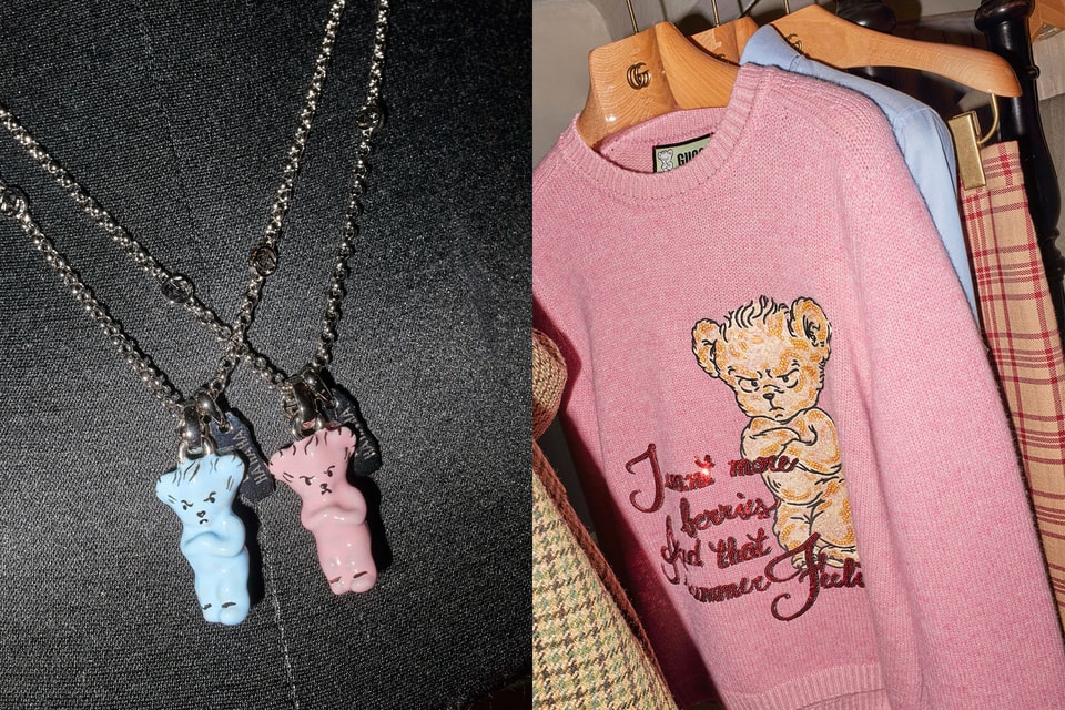 Gucci teddy bear necklace Clearance