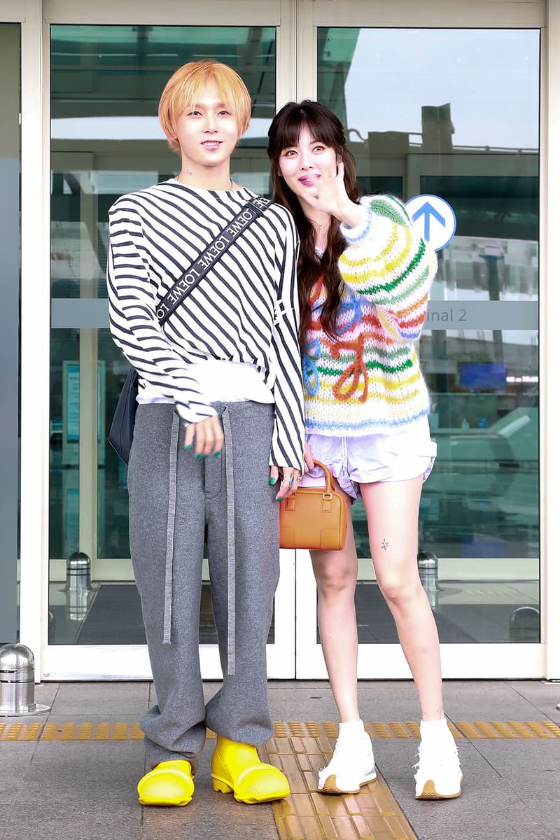 HyunA DAWN Loewe Incheon Airport South Korea Paris Fall Winter Pre-Collection Outfit Images