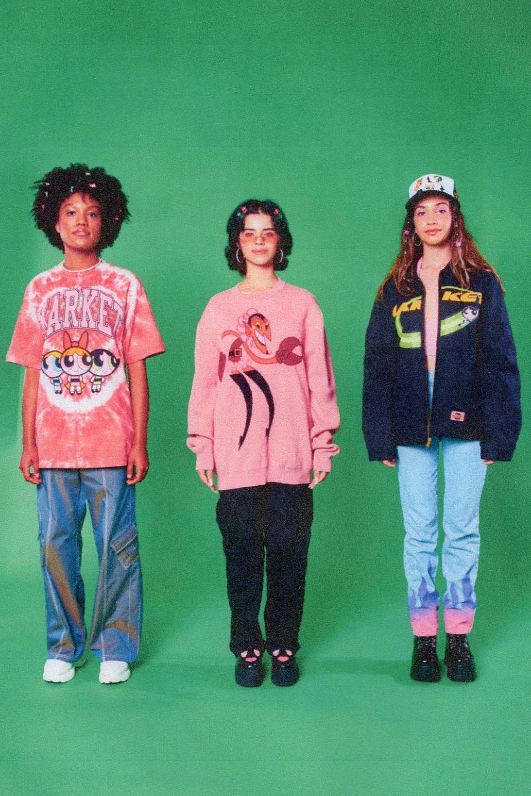 MARKET The Powerpuff Girls Collaboration T-shirt Jacket Release Info Bubbles Blossom Buttercup Him Mojo Jojo
