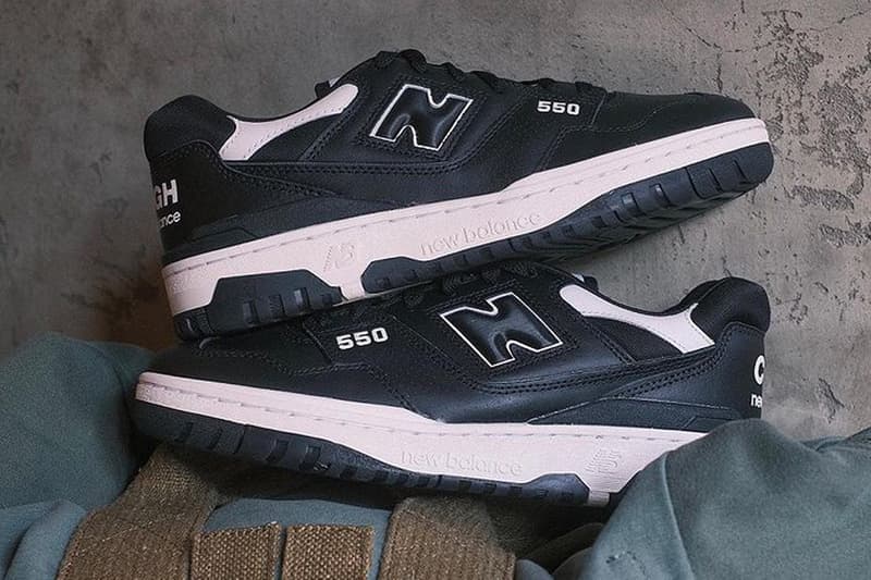 COMME des GARÇONS Homme New Balance 550 Collaboration Black Sneakers Release Images