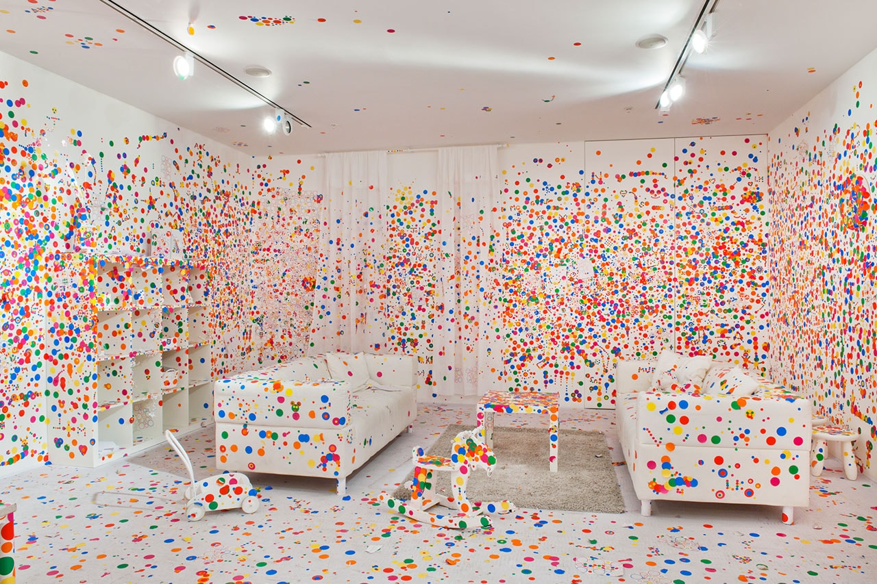 Yayoi Kusama Artist Tate Modern London Obliteration Room Dots White Furniture Color
