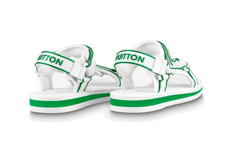  Louis Vuitton Panama Sandals White Black Green Monogram Release Images