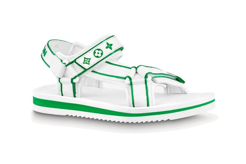  Louis Vuitton Panama Sandals White Black Green Monogram Release Images