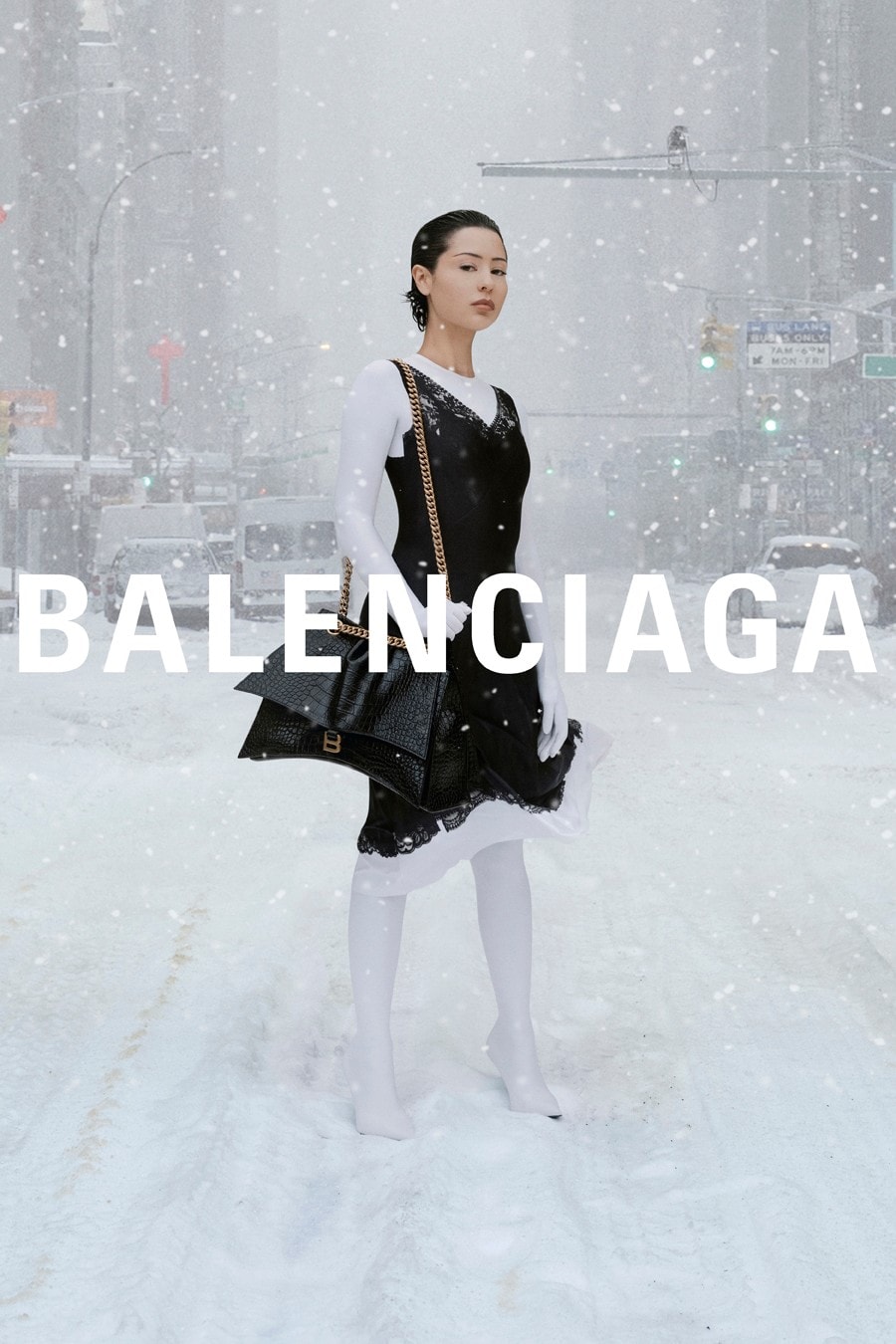 kim kardashian balenciaga winter 2022 alexa demie dresses outerwear glove boots hoodies jackets