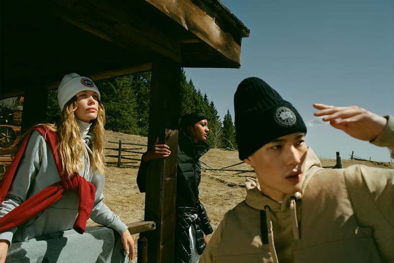 cole sprouse canada goose fall/winter 2022 campaign live in the open jackets outerwear hoodies crewnecks boots