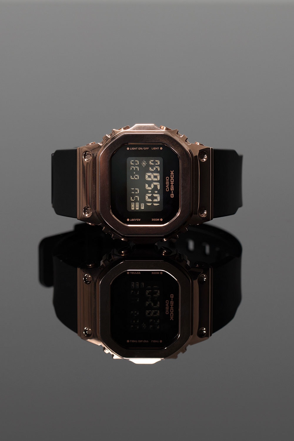 g-shock gm-2100pg-14a gm-s5600pg-1 watch series timepieces wrist watches pink gold dark grey bezel black band resin stainless steel 