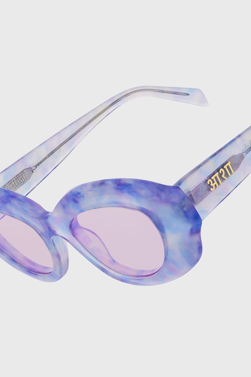 Raveena Bonnie Clyde sunglasses eyewear collaboration purple frames
