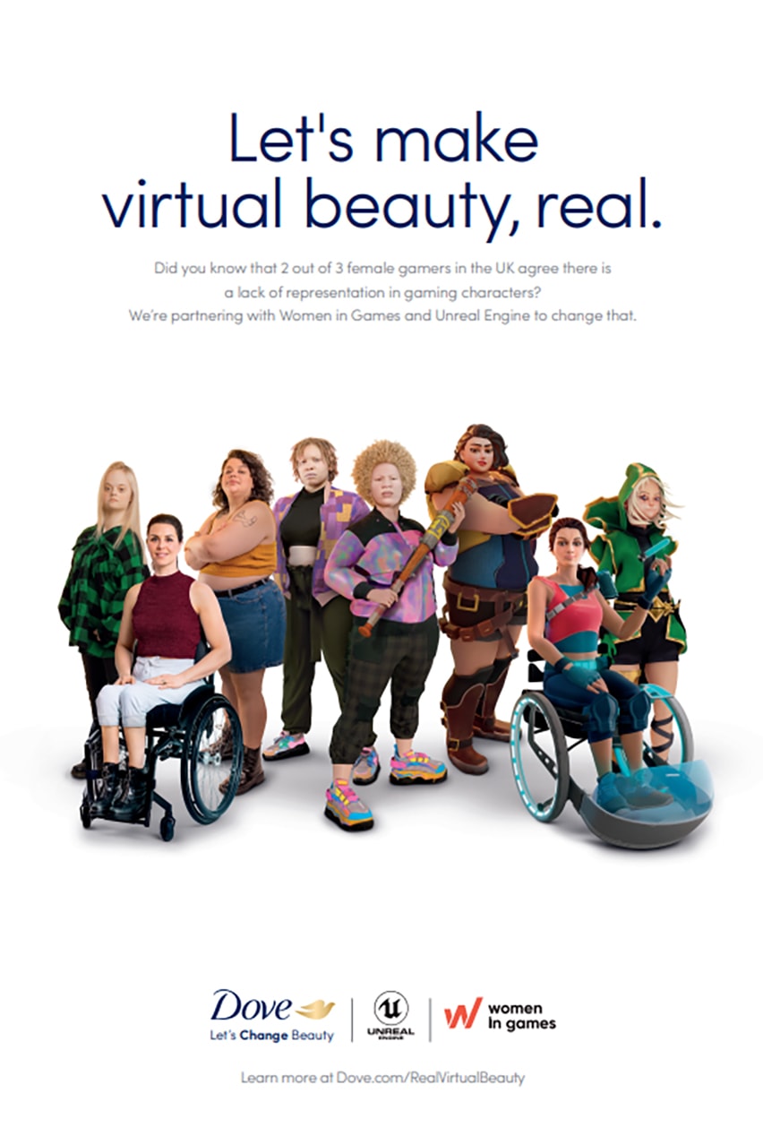 dove real virtual beauty video games representation